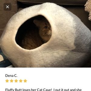 Cat Cave Bed - handmade 100% wool